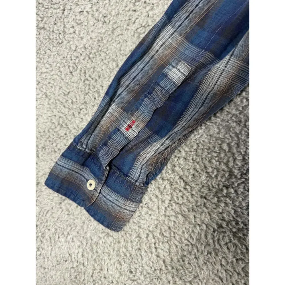 Levis Red Tab‎ Shirt Men Medium Button Up Plaid Long Sleeve Western